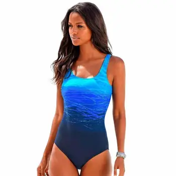 Fanceey mėlyna seksualus maudymosi kostiumėliai moterims, vienos dalies maudymosi kostiumėlis moterims monokini maudymosi kostiumėlį bikini 2019 mujer Aukšto Juosmens Trikini push up