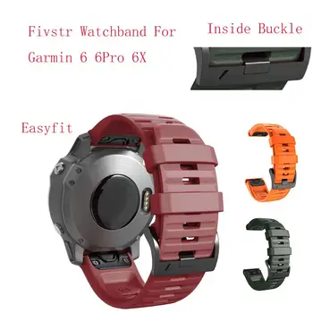 Fivstr 22 26mm Silikono Easyfit Watchband Dirželis Garmin Fenix6X 6 6Pro Greito Atleidimo Žiūrėti Riešo Juosta, Diržu, 6X 