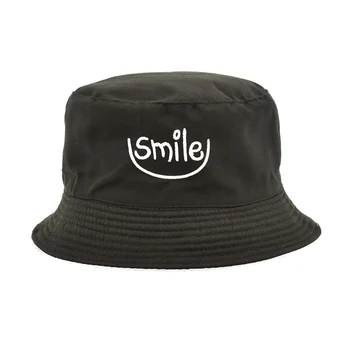 FUODRAO Nauja Šypsena Kibirą Skrybėlės Grįžtamasis Unisex Medvilnės Mados Bob Bžūp Moterų Hip-Hop Gorro Vyrų Vasaros Bžūp Kibiro Kepurę Vyrų M62