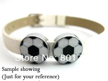 Futbolo 8mm skaidrių Pakabukai 100vnt cinko lydinio, tinka apyrankės petcollar keychain didmeniniams