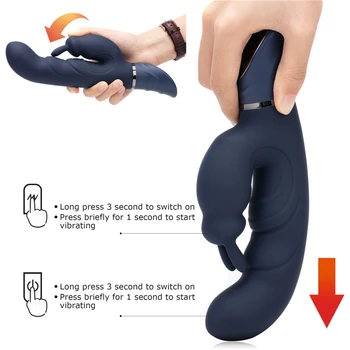 G Spot Rabbit Vibratorius Suaugusiųjų Sekso Žaislai su Triušiuko Ausys, skirtas Klitorio Stimuliacija, Dildo, Vibratoriai Clit Stimuliatorius,Ramioje Dual Motor