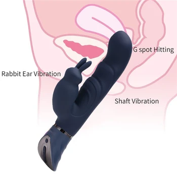 G Spot Rabbit Vibratorius Suaugusiųjų Sekso Žaislai su Triušiuko Ausys, skirtas Klitorio Stimuliacija, Dildo, Vibratoriai Clit Stimuliatorius,Ramioje Dual Motor
