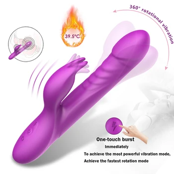 G Spot Sukimosi Rabbit Vibratorius Šildymo Dildo, Vibratoriai USB Įkrovimo Makšties Klitorio Masažas Orgazmas Sekso Produktai Moterims