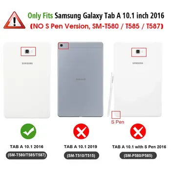 Galaxy Tab 10.1 2016 Atveju, smūgiams atsparių Aukštos Atsparus smūgiams Sunkiųjų Šarvų Dangtelis skirtas Samsung Galaxy Tab 10.1 T580 T585
