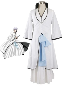 Galima pritaikyti Anime BLEACH Cosplay Vyras Moteris Helovinas Cos Ichimaru Gin Cosplay Kostiumų Japonijos baltas kimono S-3XL