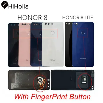 Galinio Stiklo Huawei Honor 8 Baterijos Dangtelis Galinių Durų Būsto Atveju Huawei Honor 8 Lite Baterijos Dangtelis Su Pirštų Atspaudų Mygtuką
