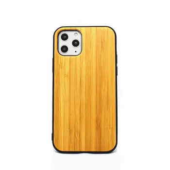 Gamtos natūralaus Medžio Medinės Bambuko + TPU Case For iPhone 12 mini Pro 11 Max XS XR X 8 7 6 6S Plius Padengti Telefono Korpuso Odos Krepšys