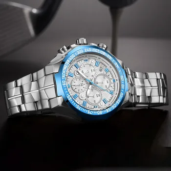 Geriausių prekinių Ženklų Išskirtinį Karšto Produktą Vyrų Mados, Prabangos Žiūrėti Nerūdijančio Plieno Sporto Kvarcinis Analoginis Mens Laikrodis siųsti reloj Wach