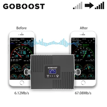 GOBOOST Signalo Stiprintuvas 2g 3g 4g Cellular Stiprintuvo LTE 850 1700 1900 2600 MHz Mobiliojo Telefono Tinklo Kartotuvu Pagerinti Balso Duomenis