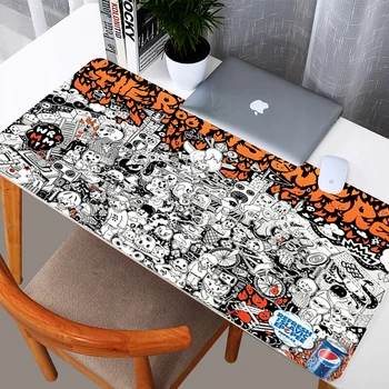 Grafiti Meno Didelis Pelės Mygtukai Išplėstas Žaidimų Kilimėlis 2020 M. Naujo Dizaino Stalas Laptop Klaviatūros Kilimėlis Dydis 300mm*900mm Fiksavimo Krašto