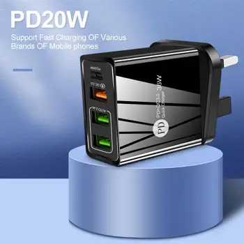Greitai Įkrauti 2.4 Dual USB Įkroviklis PD20W QC3.0 ES, JAV, UK Plug Mobiliojo Telefono Įkroviklis iPhone 12 Pro Max Samsung Telefono Kroviklį