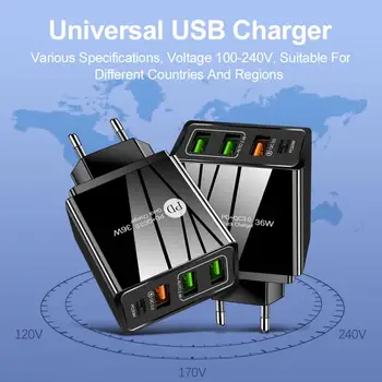 Greitai Įkrauti 2.4 Dual USB Įkroviklis PD20W QC3.0 ES, JAV, UK Plug Mobiliojo Telefono Įkroviklis iPhone 12 Pro Max Samsung Telefono Kroviklį