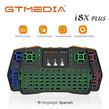 GTMEDIA Originalus i8X PLIUS anglų Ispanija Versija 2.4 GHz Mini Belaidė Klaviatūra Oro Pelės Touchpad Rankinės, skirta 