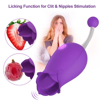 Gėlių Liežuvio Vibratorius, 10 Dažnių Klitorio Stimulatior Makšties Spenelių Massager Moterų Masturbuotis Lyžis Sekso Žaislai Moterims