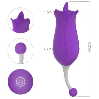 Gėlių Liežuvio Vibratorius, 10 Dažnių Klitorio Stimulatior Makšties Spenelių Massager Moterų Masturbuotis Lyžis Sekso Žaislai Moterims