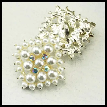 Gėlių pearl, kuriems embellishment Gražus Sidabro Padengtą Dirbtiniais Pearl skaidraus Stiklo Mygtukai,10Yc785
