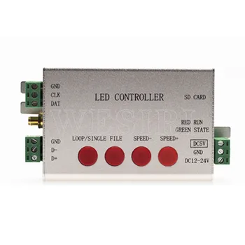 H806SB LED SD Kortele, WIFI SPI duomenų Valdytojas Max 2048 Pikselių Kontroliuojamas Paramos WS2811/WS2812B/UCS1903/SK6812/LPD8806/APA102/WS2801