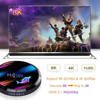 H96 MAX X3 Smart TV Box S905X3 2.4 G/5G Wifi BT4.0 Media Set Top Box, 4+32GB/64GB/128GB už-droid 9.0 Sistemos