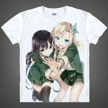 Haganai Boku Wa Tomodachi Ga Sukunai Print T-shirt Mikazuki Yozora Cosplay Tshirts Viršūnes Sena Kashiwazaki Anime Tees marškinėliai