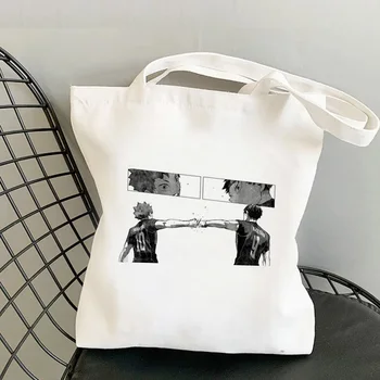 Haikyuu pirkinių krepšys shopper džiuto pluošto krepšys ekologinio bolsas de tela nešti bolsa maišelį bolsa compra audinio cabas