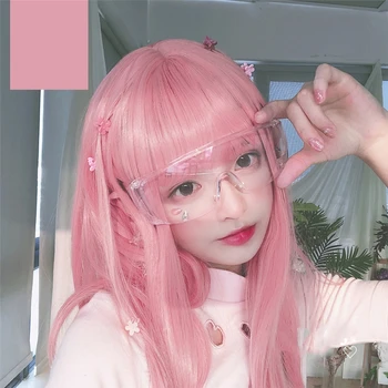 Halloween Kostiumai Moterims Klounas Cosplay Jumpsuit Pledas Spausdinti Nėrinių su galvos Apdangalai Anime Perukas Pink Plaukai Vidutinio Ilgio