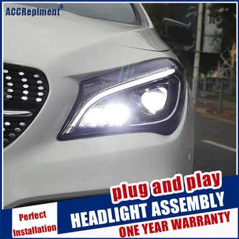 Halogeninės lempos, atnaujinti Visi LED žibintai Mercedes-Benz CLA W117 žibintai Dvigubas Šviesos Bi-objektyvas led drl-2019