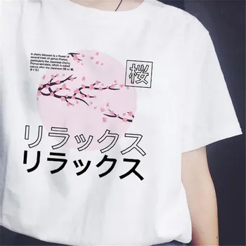 Harajuku Juokinga Spausdinti Moterų Tshirts Vasaros Moterų Marškinėliai Mados Trumpas Rankovės Baltos Viršūnės Japonų Stiliaus marškinėliai Femme