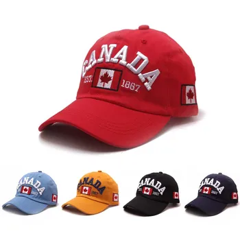 Hatlander prekės Kanada laišką siuvinėjimo kepuraičių medvilnės gorra snapback lenktas tėtis skrybėlę laisvalaikio lauko moterų, vyrų sporto bžūp