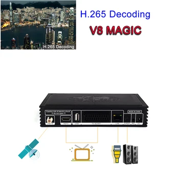 HD Skaitmeninės Palydovinės Imtuvas DVB S2 Receptorių H. 265 IPTV M3U Palydovinės TV Imtuvas DDR2 2GB PowerVu DRE Biss raktas FTA TV Imtuvas