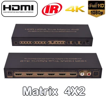 HDMI Matricos HDMI 4K Skaldymo ir SPINDULIŲ Nuotolinio valdymo Audio Extractor Optinis SPDIF + 3,5 mm lizdas Garso BD/DVD/STB/VNT keičia paslaugų teikėjus, produkcija