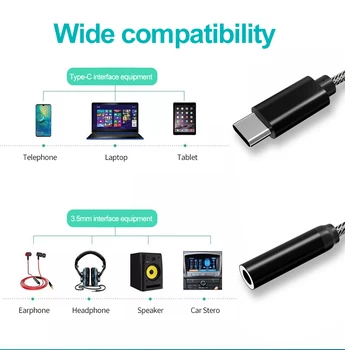 HiFi ausines adapteris USB C iki 3,5 mm jack ausinių 32Bit 384Khz 