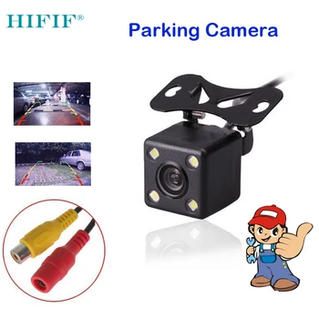 HIFIF Vandeniui 5V-12V Automobilio Galinio vaizdo Kameros Žemos temperatūros HD CCD 4 LED Naktinio Matymo Universaliųjų automobilių Stovėjimo aikštelė Pagalba