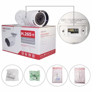 Hikvision 8MP IP Kamera Kulka POE Lauko ir vidaus Saugumo Kameros DS-2CD2083G0-aš H. 265 su SD kortelės lizdas & 30m naktinio matymo