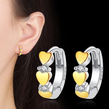 Hoopas auskarai Aukso širdies dizaino auskarai moterims, Šaliai, papuošalai 2019 Naujų Šalies oorbellen