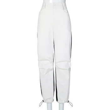 Hugcitar 2020 Kratinys Aukšto Juosmens Krovinių Kelnės Rudens Žiemos Moterų Mados Streetwear Komplektus Atsitiktinis Kelnės