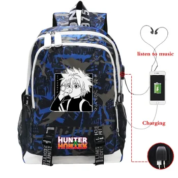 Hunter X Hunter Mokyklos Krepšiai Japonija, Anime, Kuprinės, Berniukų, Mergaičių USB Įkrovimo Kelionės Didelis Nešiojamas Kolegijos Studentai Kuprinę Bagpack