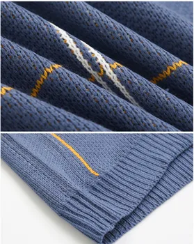 IEFB rudens žiemos mėlynos spalvos Pledas apvalios kaklo megztinis vyrams storio dugno prarasti kintwear korėjos derliaus didelis dydis viršūnes mens 9Y4514