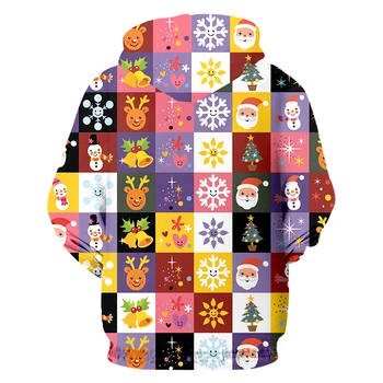 IFPD ES Dydis Juokingas 3D Spausdinimo Užtrauktukas Hoodies Kalėdų Tinklelis Susiuvimo Megztiniai Vyrams, Moterims, Animacinių filmų Kalėdų Šalis Plius Dydžio Megztinis