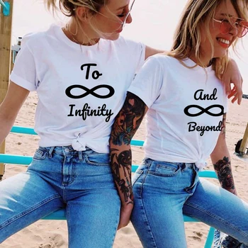 Iki Begalybės ir Po Geriausiais Draugais BFF Draugystės Grafinis Tees Moterų Kawaii Vasaros Marškinėlius Estetinės T-shirt Moterų Topai Marškinėliai