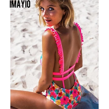 Imayio 2019 vientisi maudymosi kostiumėlį moterų sekso backless maudymosi kostiumėliai, Apynasrio maudymosi kostiumą 5colors pynimas paplūdimio nemokamas pristatymas