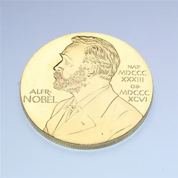 Imties tvarka,1pcs/aikštelė,Nobelio Fiziologijos ar Medicinos Auksą, Padengtą Monetos Nobelio Galvos Portretas Monetos