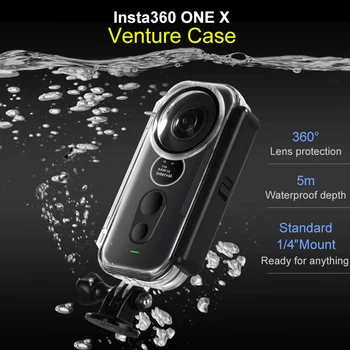 Insta360 ONE X Rizikos Atveju Vandeniui Korpusas su Lukštais Nardymo Atveju,/ už Insta360 One X Veiksmų Fotoaparato Priedai ing