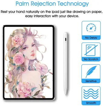 IPad Pieštukas su Palmių Atmetimo Aktyvus Stylus Pen for Apple Pieštuku 2 1 iPad Pro 11 12.9 2020 M. 2018 m. 2019 m. Oro 4 7 8
