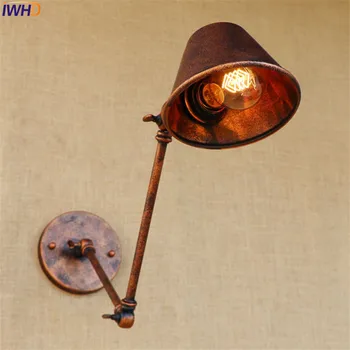 IWHD Kaimiškas Sūpynės Ilgos Rankos Sienos Lempos Derliaus LED Valgomasis Kambarys Edison Retro Pramonės Sienų apšvietimo Įranga Arandela