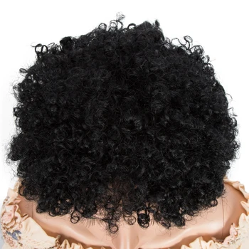 Išpuoselėtas Žmogaus Plaukų Perukai Afro Keistą Garbanotas Perukas Trumpas Žmogaus Plaukų Perukai Moterims Remy Brazilijos Plaukų Curl Pixie Supjaustyti Perukas Greitai