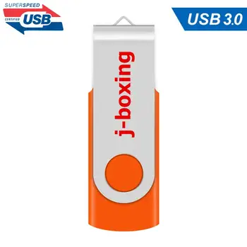 J-bokso Orange USB 3.0 Flash Drive 16GB Metalo Sukasi Flash Memory Stick Pen Drives 32GB 64GB Flash 