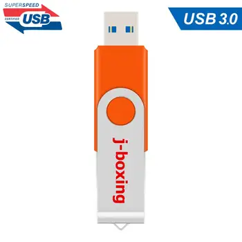 J-bokso Orange USB 3.0 Flash Drive 16GB Metalo Sukasi Flash Memory Stick Pen Drives 32GB 64GB Flash 