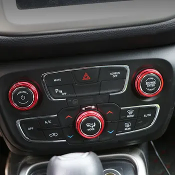 Jameo Auto, Automobilių Oro Kondicionieriai Rankenėlę Perjunkite Mygtuką Apdaila Padengti Žiedas Jeep Compass 2017 2018 Automatinio AC Priedai