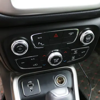 Jameo Auto, Automobilių Oro Kondicionieriai Rankenėlę Perjunkite Mygtuką Apdaila Padengti Žiedas Jeep Compass 2017 2018 Automatinio AC Priedai