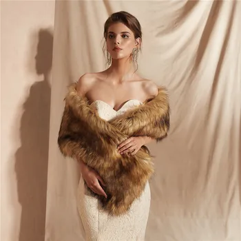 JaneVini 2019 Elegantiškas Bolero Vestuviniai Dirbtiniais Kailiais Įvyniojimai ir Skaros, Žiemą Šilta Moterų Vestuvių Žaliojo Apsiaustas Vakarą Partijos Priedai